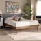 Baxton Studio Alke Light Grey Upholstered Walnut Wood Full Size Platform Bed 163-10476 - alternate 9
